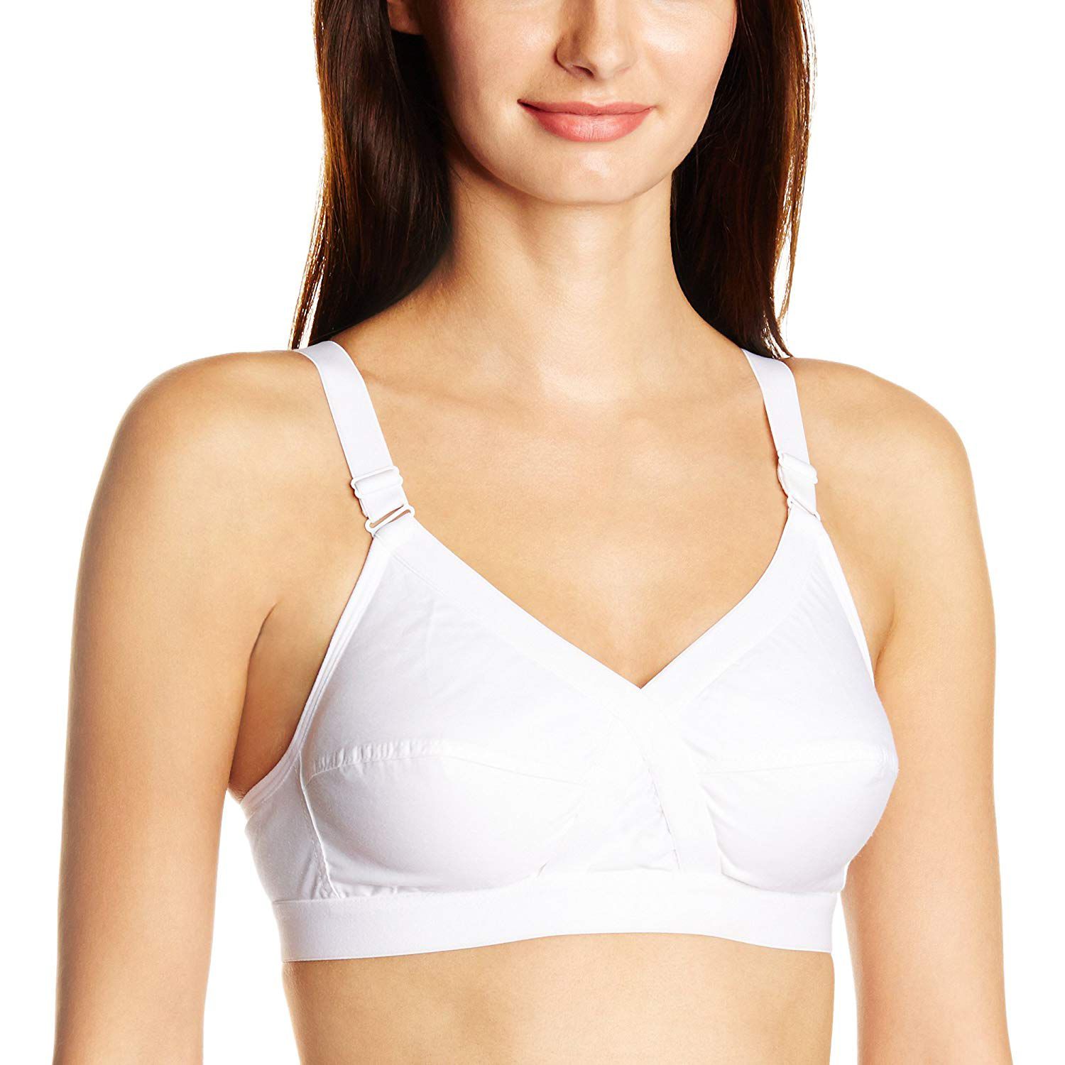Floret Crossfit Non-Wired Non Padded Full Coverage Bra For Women White 36