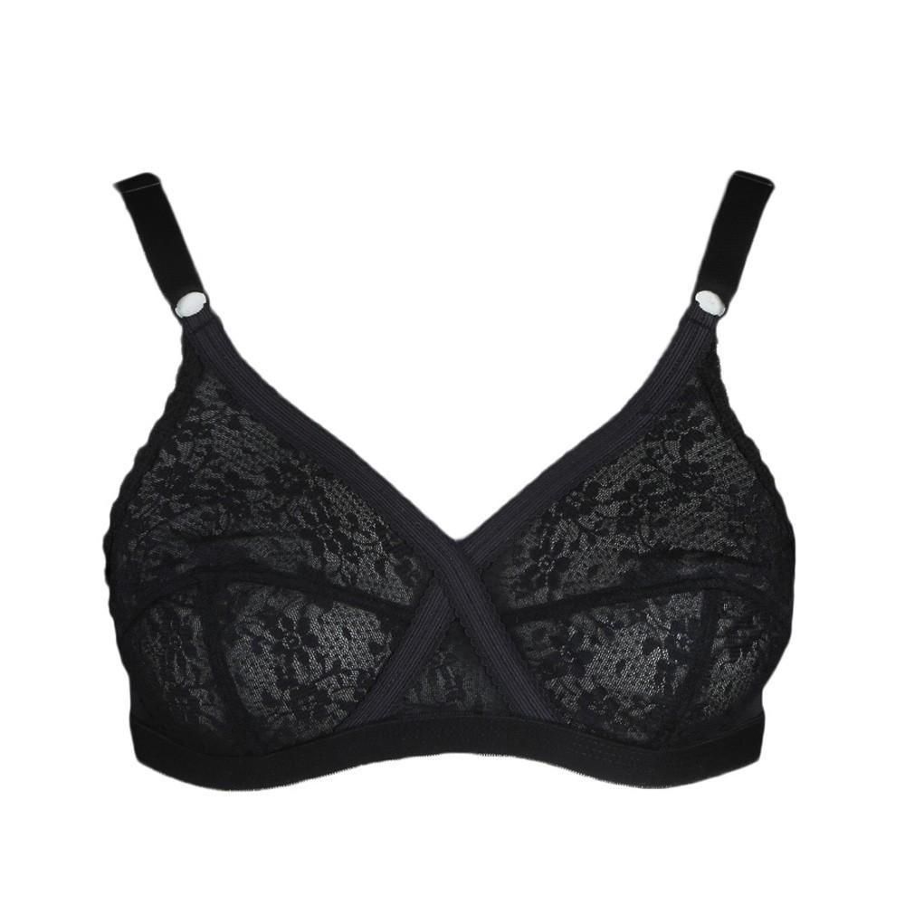 Standard Black Cotton flower Double part Net Bra For Women-(Random Colour)