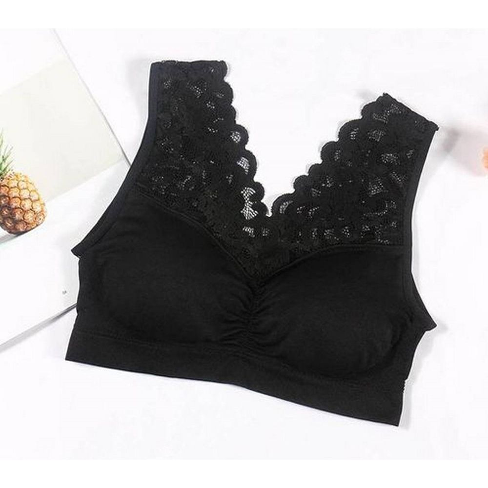 Women Gym Running Yoga Top Bra-Black