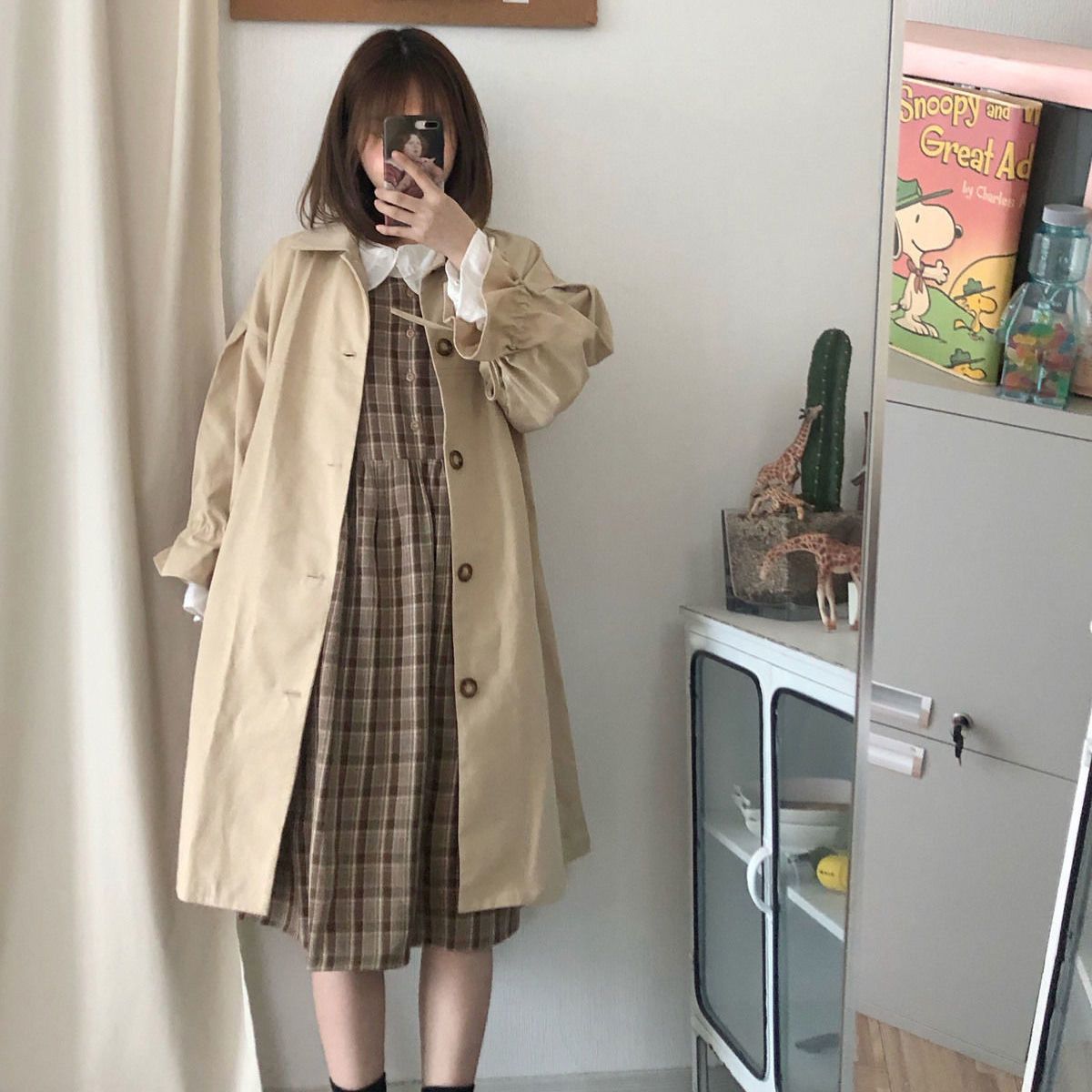 Trench Women Long Coats Loose Simple Harajuku Streetwear  All-match Chic Daily Windbreaker Classic All-match Preppy Style Ins