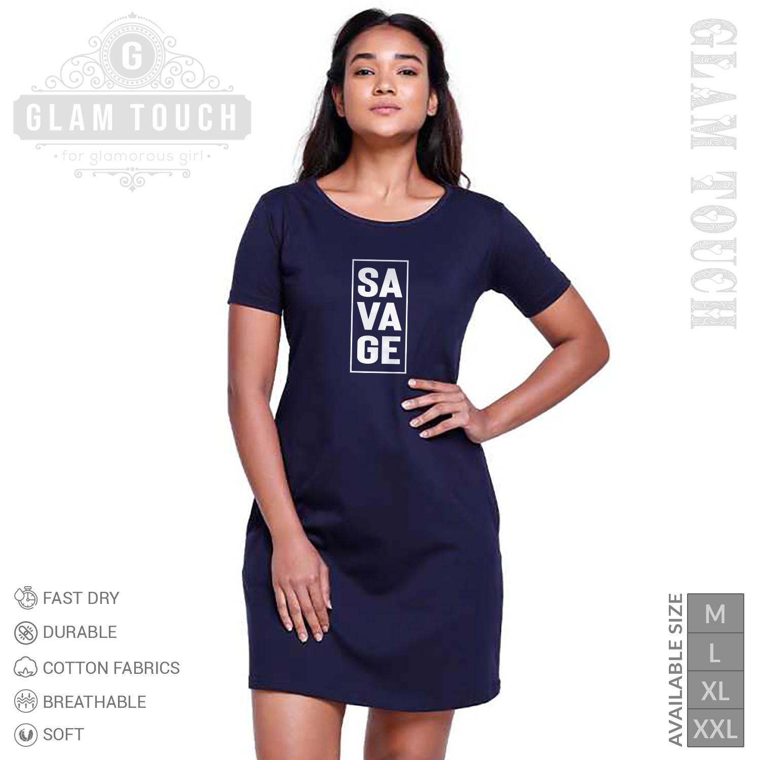 Glam Touch Stylish 3-Quarter T-Shirt For Women