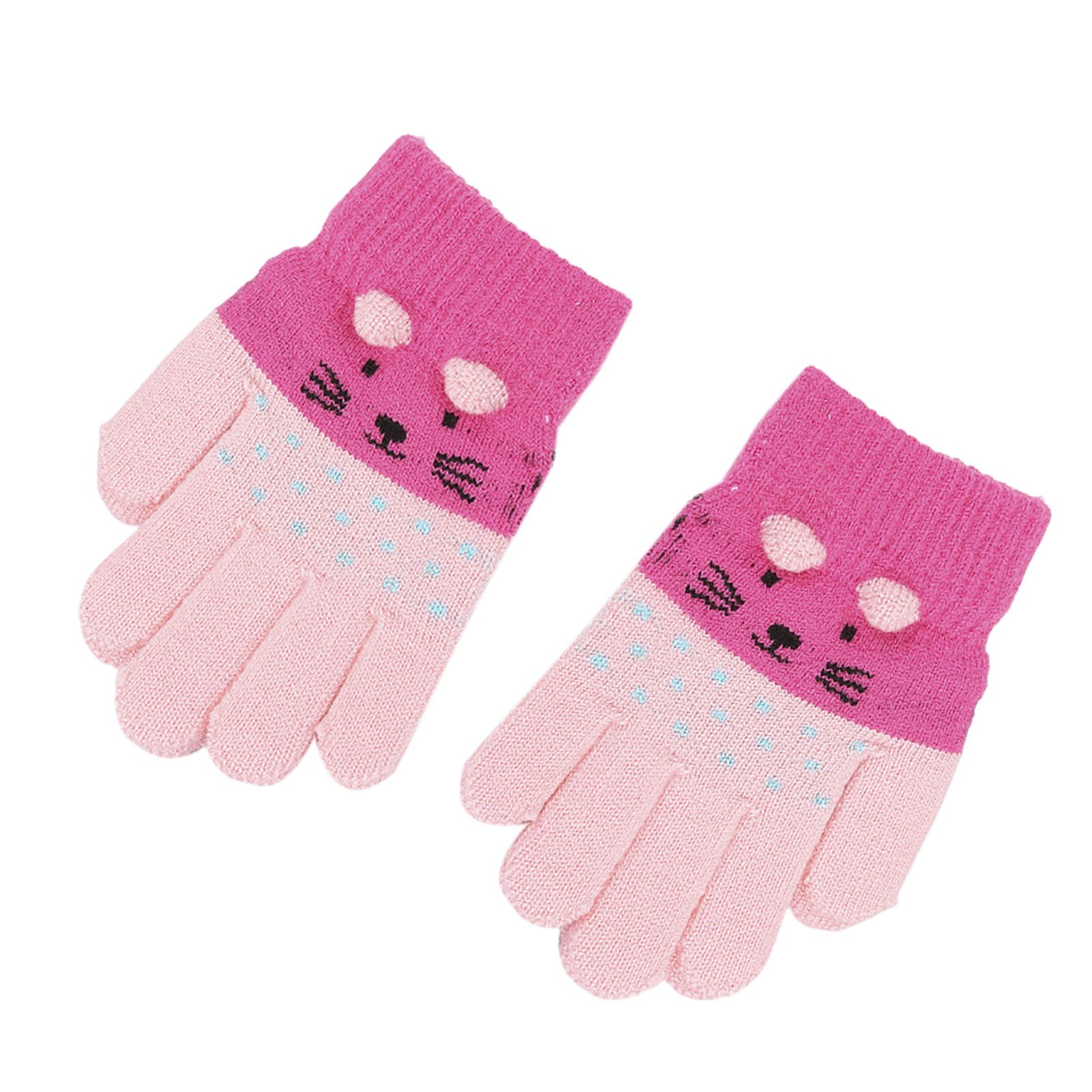 Toddler Gloves Elastic Opening Color Block Color Block Gloves