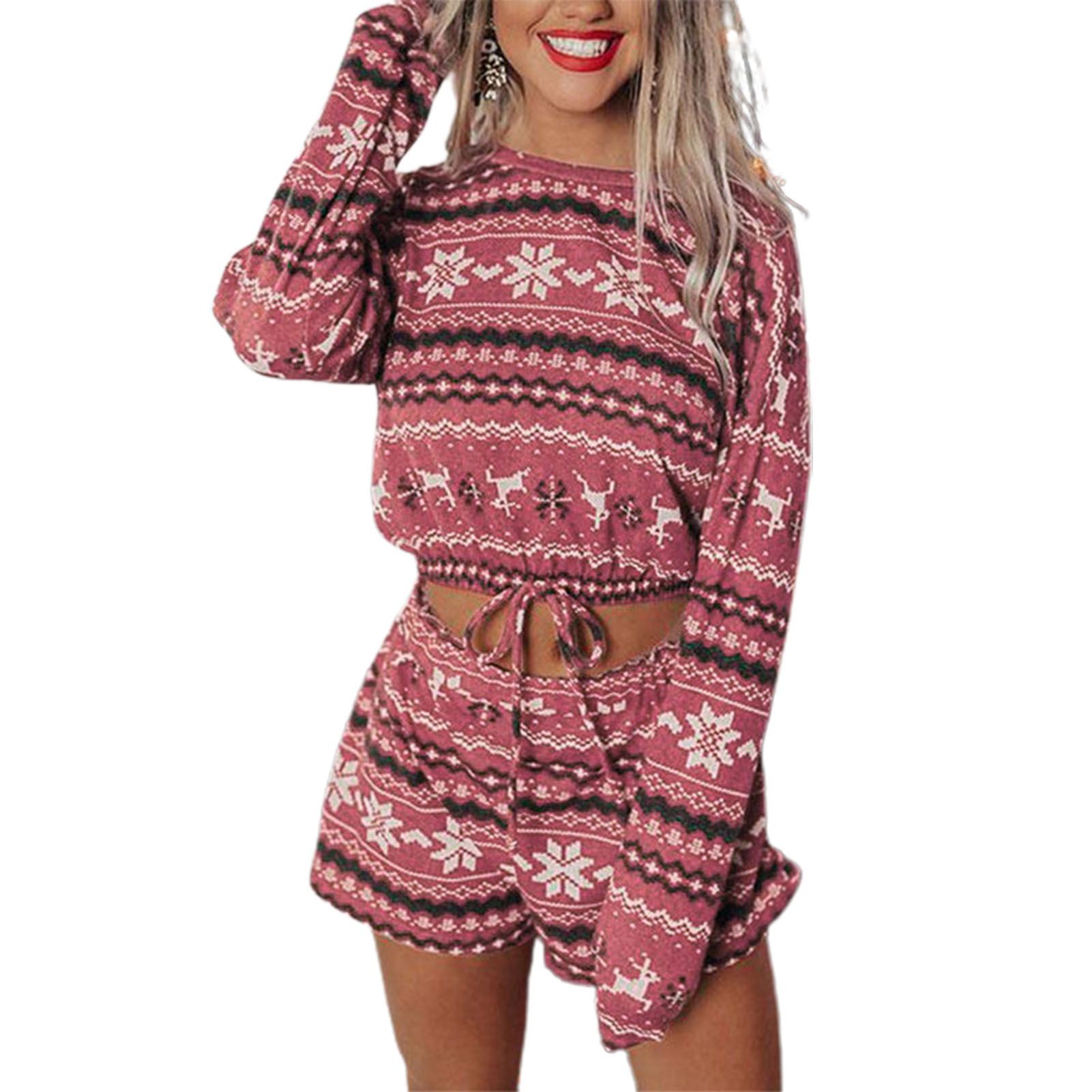 Christmas Suit O Neck Casual Pajamas Suit