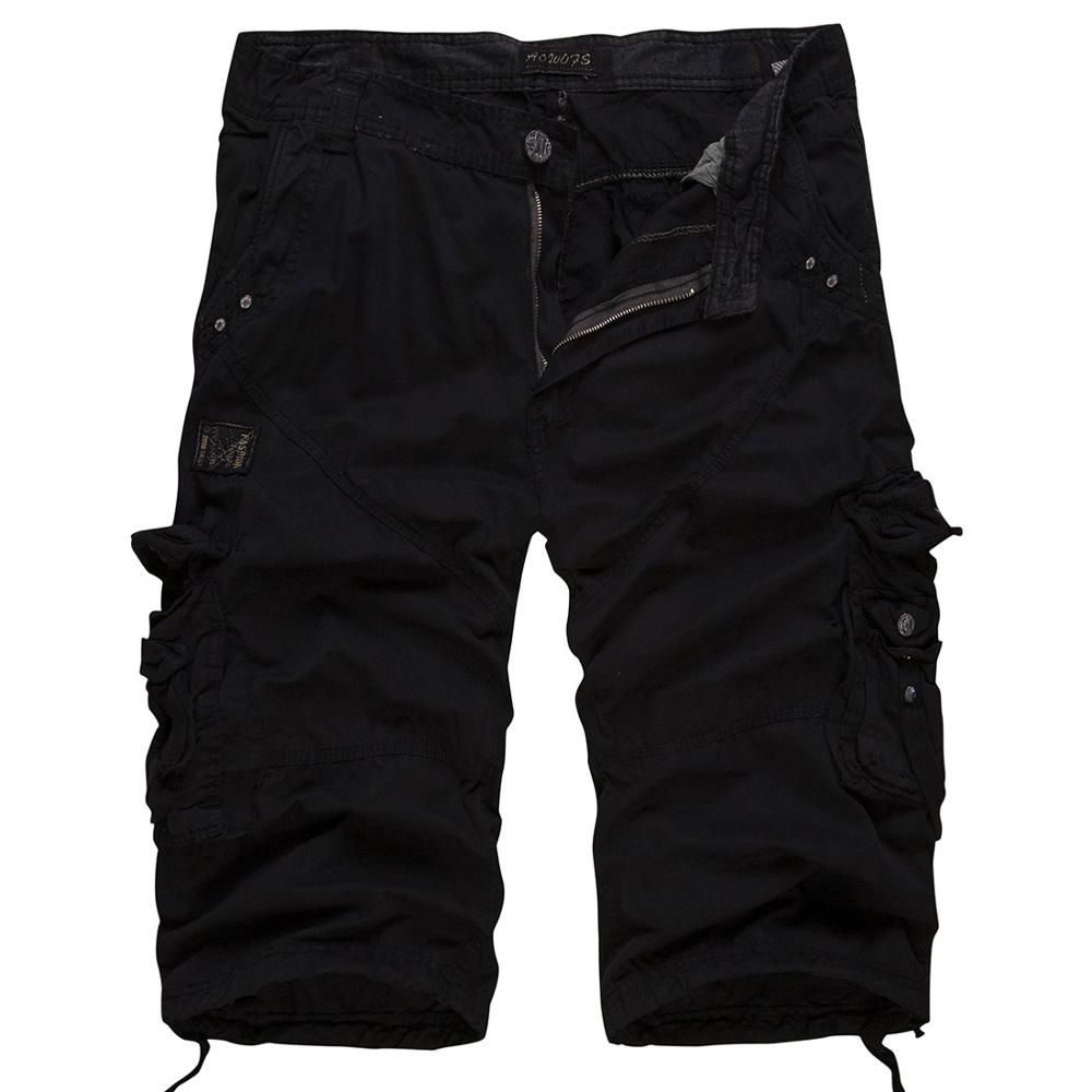 Hot Summer Tactical pants Cotton overalls Korean men\\'s cropped trousers men\\'s large size 38 casual men\\'s loose 3/4 pants