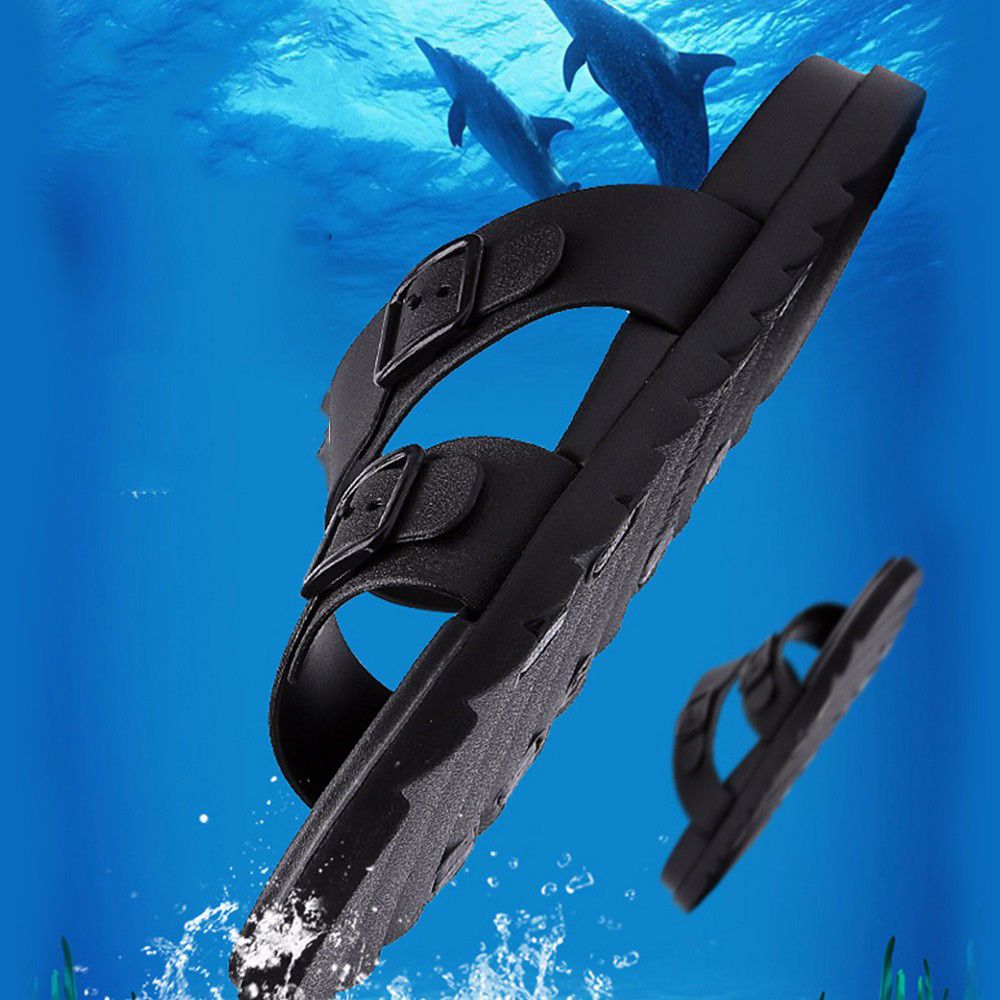 Summer Beach Slippers Fashion Casual PVC Anti-slip Shockproof Soft Sandals Flip Flops For Men