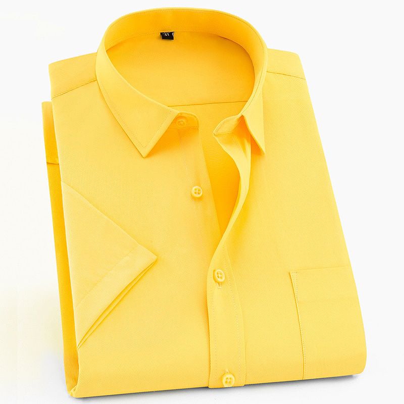 Plus Size 8XL 7XL Summer Men Shirt Short Sleeved Fashion Solid Twill Male Shirts Formal Business White Camisa Masculina Clothing