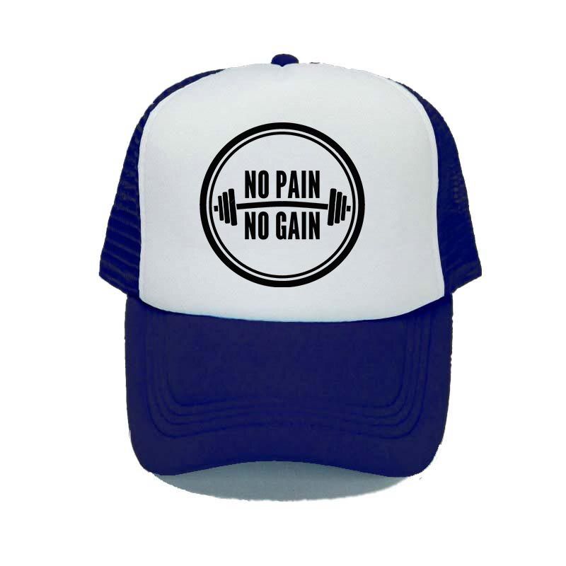 No Pain No Gain Printing Baseball Cap Cool Bodybuilding Fitness Slogan Trucker Hats GYM Workout Hat And Cap YY310