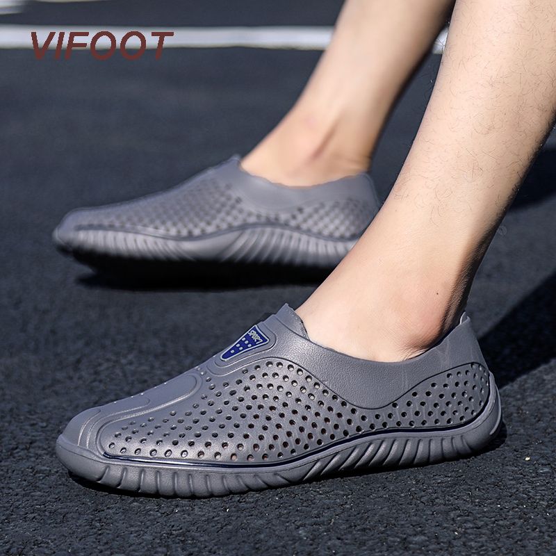 Sports Sandals for Men Fashion Slip on Beach Shoes Comfortable Flat Sandals Men Shoes Hollow Beach Sandals Slippers Men