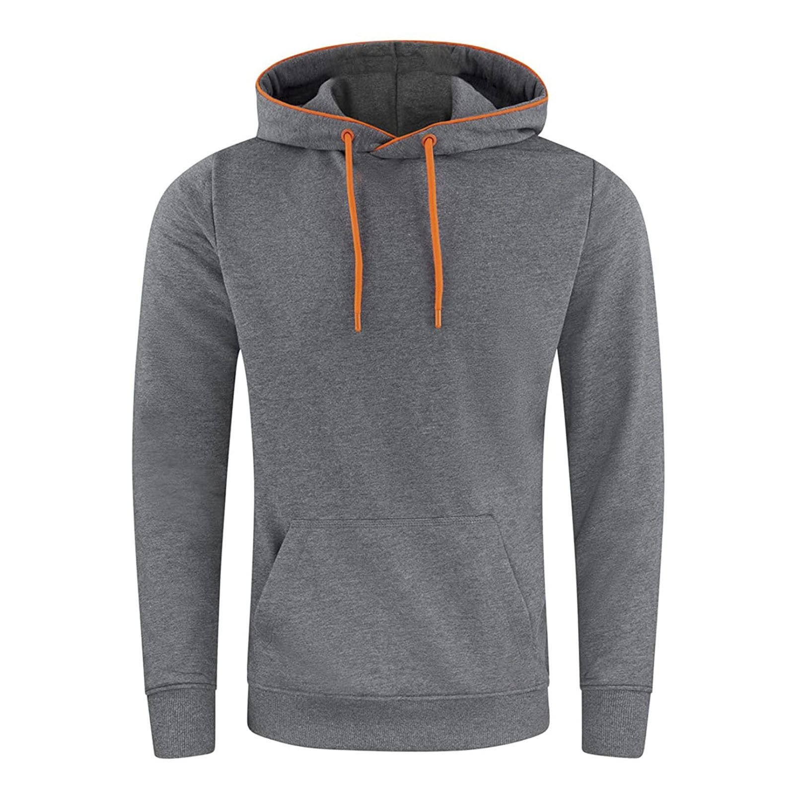 Hoodie Outwear 3D Cutting Patchwork Color Hooded Pullover Sweatshirt