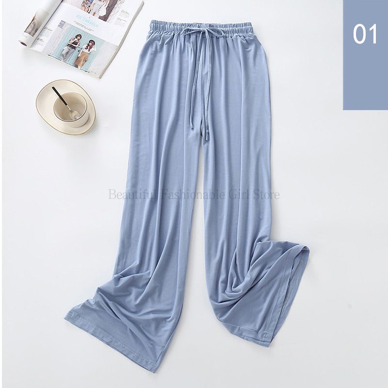 High Waist Drape Modal Loose Large Size Thin Wide-leg Pants Women's Summer All-match Trousers Casual Straight-leg
