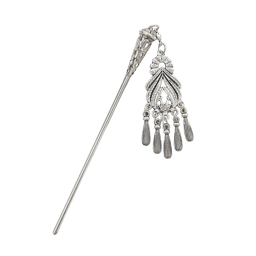 Vintage Women Floral Tassel Hairpin Hair Stick Headwear Photo Prop Accessory