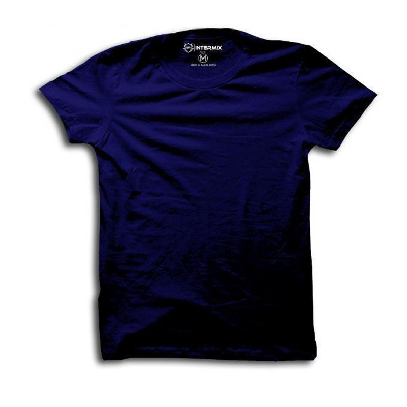 Navy Blue Cotton Short Sleeve T-Shirt for Men - Genji - T Shirt For Man - T Shirt For Man