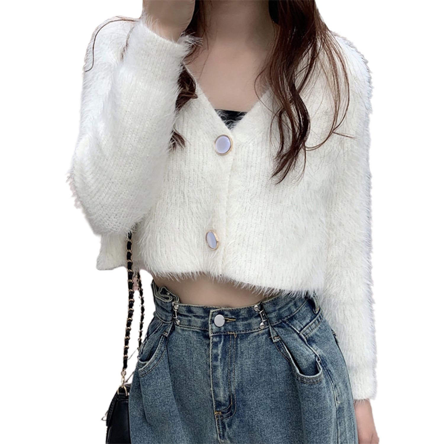 Women Cardigan Wrinkle-free Autumn Winter Short Sweater