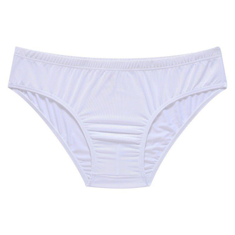 New Simple Ice Silk Seamless Male Breifs Sexy Transparent Thin Low Waist Solid U Convex Mens Cuecas Calzoncillos