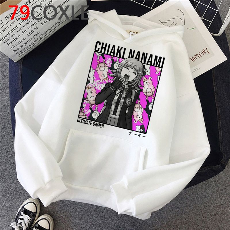 Japanese Anime Danganronpa Hoodies Men Kawaii  Hop 90s Harajuku Nagito Komaeda Streetwear Ouma Kokichi Sweatshirts Male
