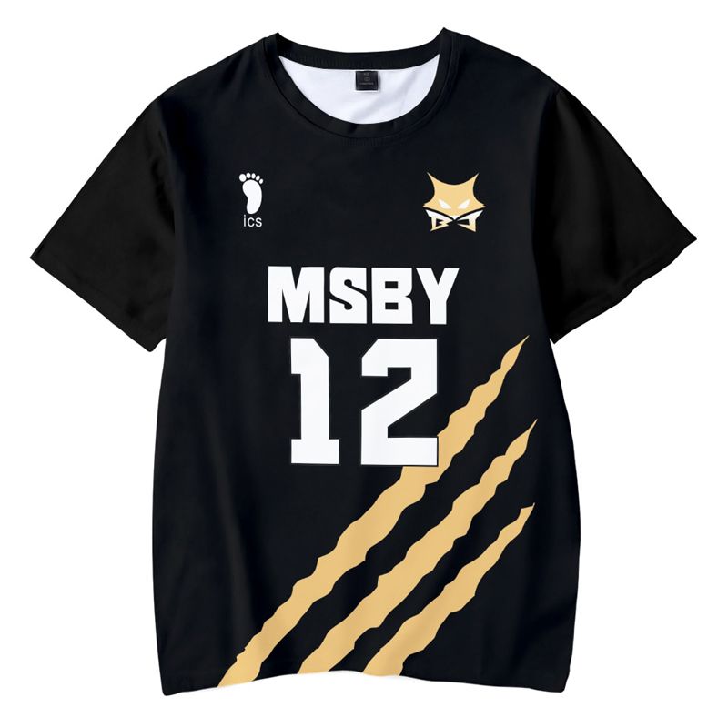Haikyuu Black Wlof 3D Summer T-shirt Cartoon Anime Tees Casual Short Sleeve Tops O-neck T Shirt Regular Broadcloth Streetwear