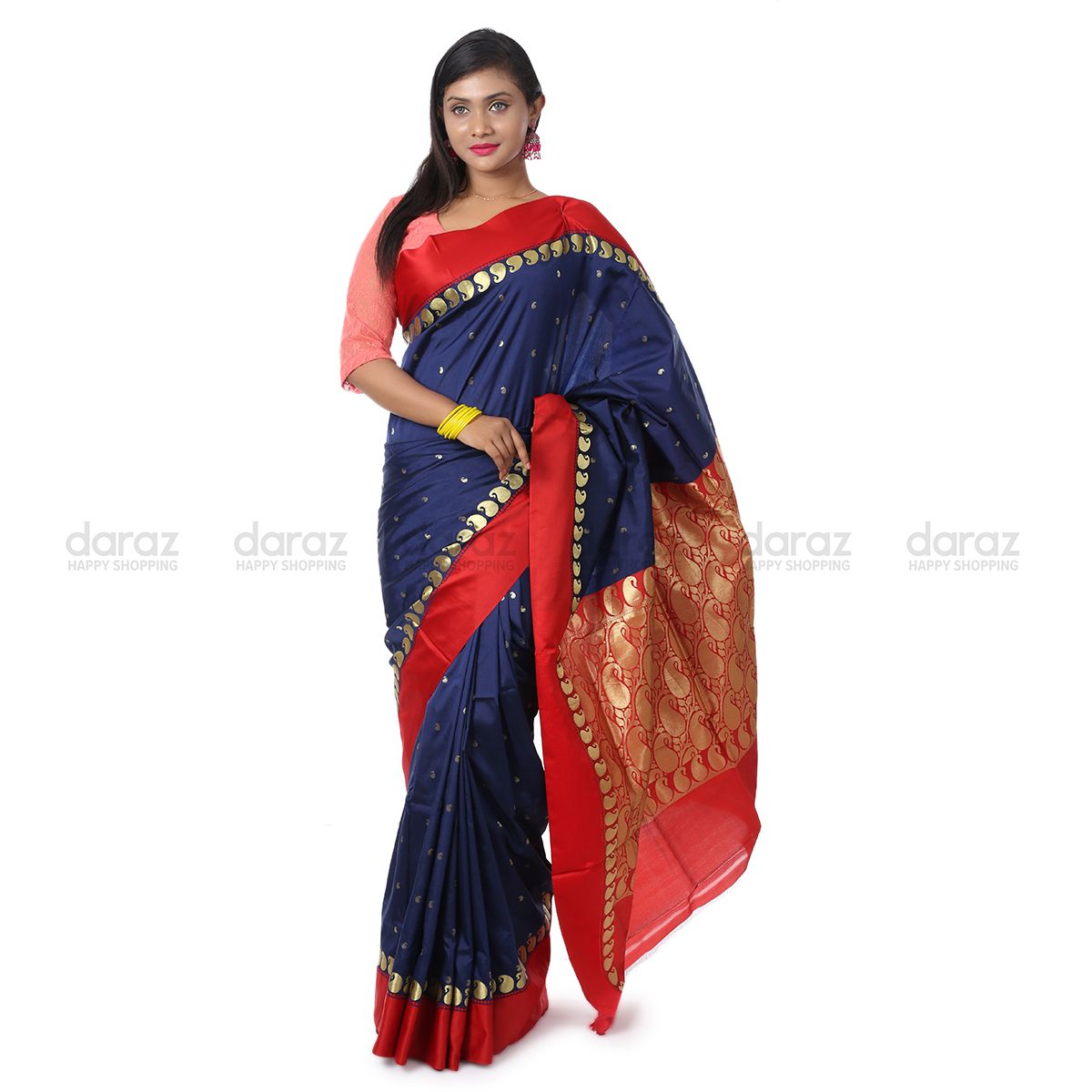 Indian Silk Katan Sharee Without Running Blouse Piece For Women's Loot Box