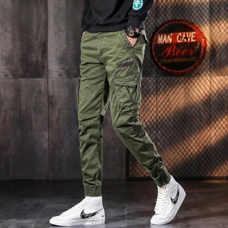 Fashion Tactical Cargo Pants Men Sport Joggers Casual Streetwear Hop Slim Fit Trousers