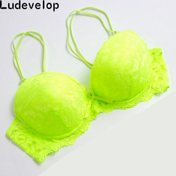 Ludevelop  Lace Push Up Bra Lingeries Women Underwear  Embroidery Floral Black White Pink Plus Size Bras