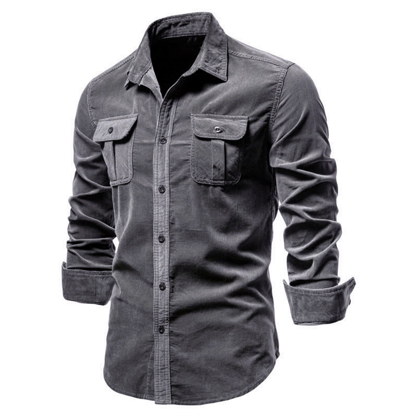 Winter Shirt Single-breasted Slim Button Decor Spring Shirt