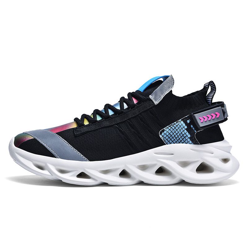 Catwalk Step Tide Shoes Twist Bottom Messi Flying Woven High Elastic Soles Outdoor Non-slip Soles Sports Shoes Lightweight High-end Cool Running Shoes 39-46 (Ready Stock)