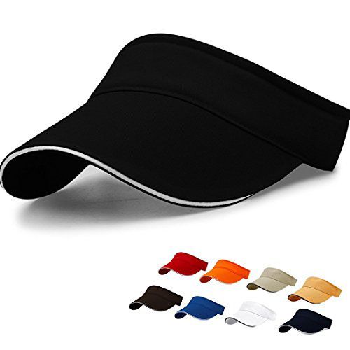 Women's Sun Visors Long Brim Thicker Sweatband Adjustable Sport Visor Hat