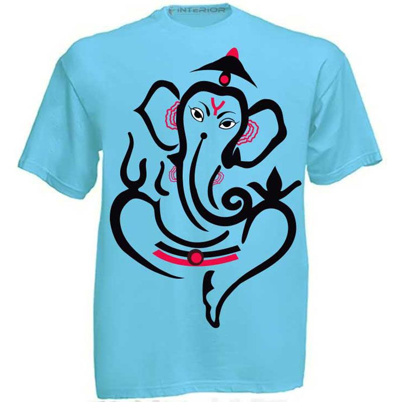 Lord Vinayak Ganesh Elephant Trendy  T-Shirt For Men Half Sleeve Graphic Printed Casual Round Neck. Sports & Gym Wear T-Shirts - Tshirt For Men