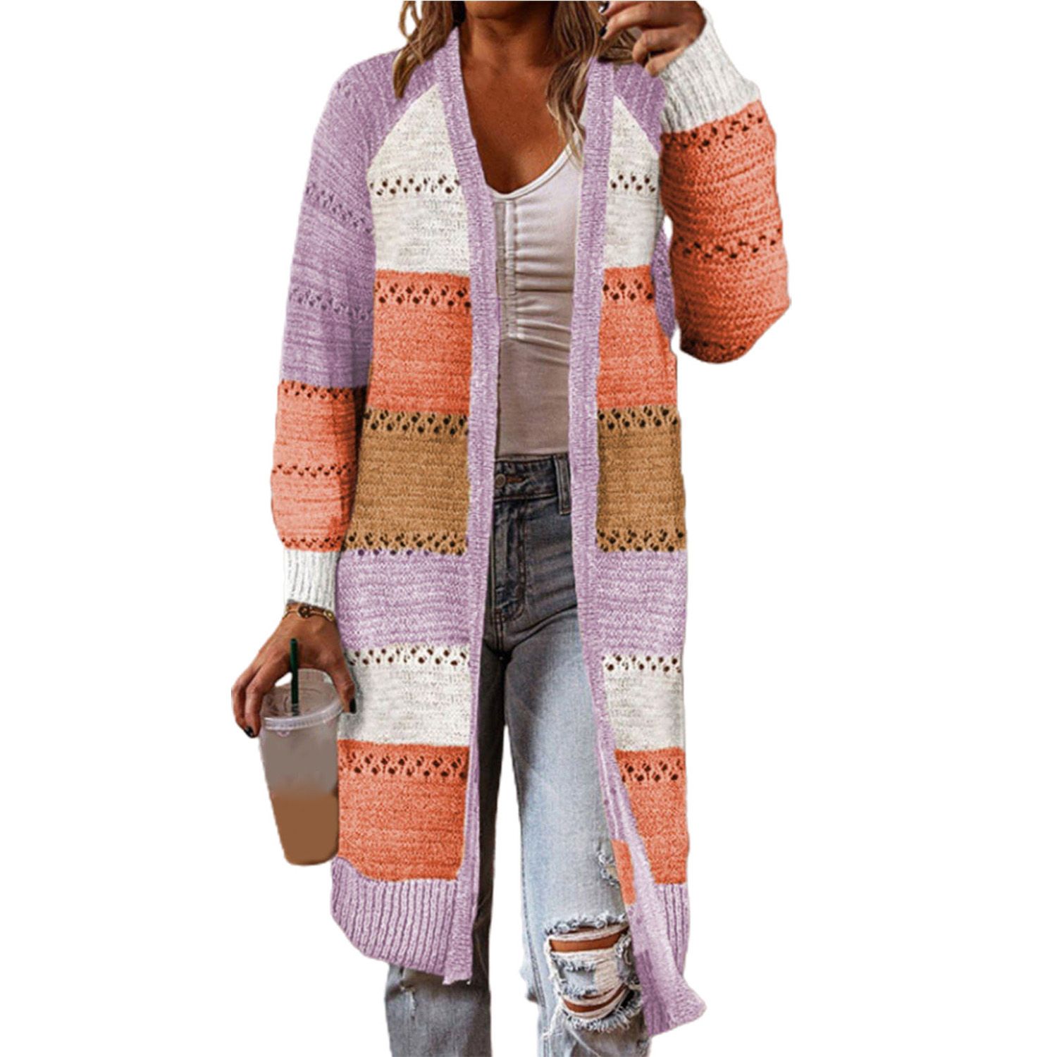 Women Sweater Coat Comfy Excellent Stretch Ladies Cardigan