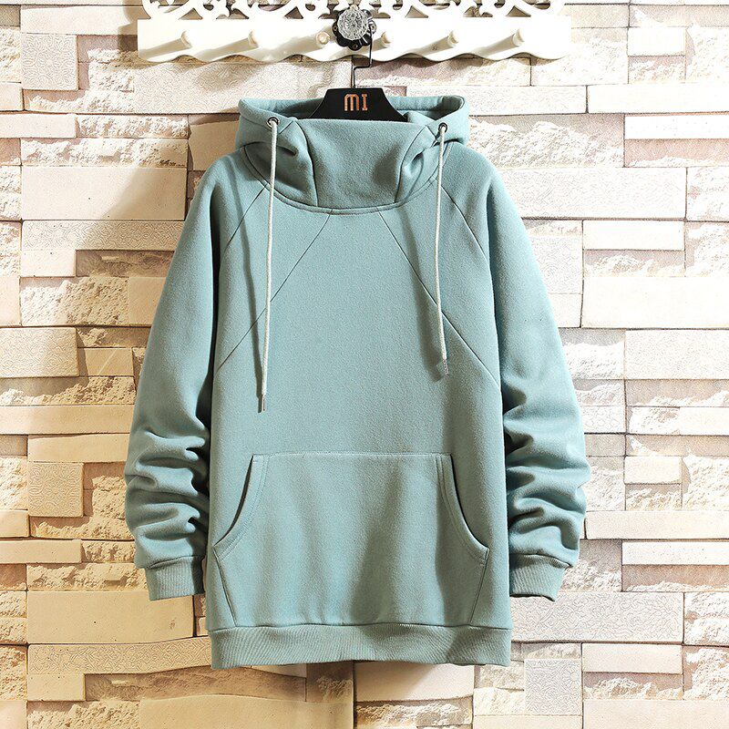 Japan Style Casual O-Neck Spring Autumn Black Hoodie Sweatshirt Men'S Thick Fleece  Hop Skateboard Streetwear Clothes