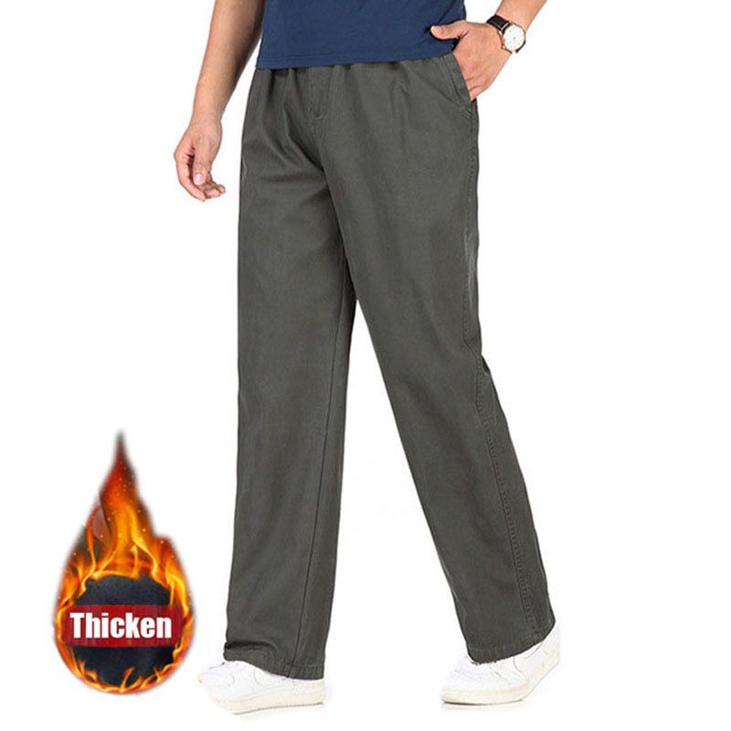 Men's Casual Trousers Cotton Overalls Elastic Waist Full Len Multi-Pocket Plus Fertilizer Men's Clothing Big Size Cargo Pants