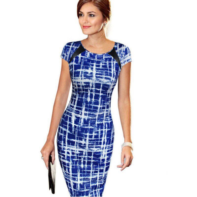 Women Summer Stripe Bodycon Dress Vestidos Short Sleeve Ladies Knee Length Dress Plain Jersey Stretch Basic Dress