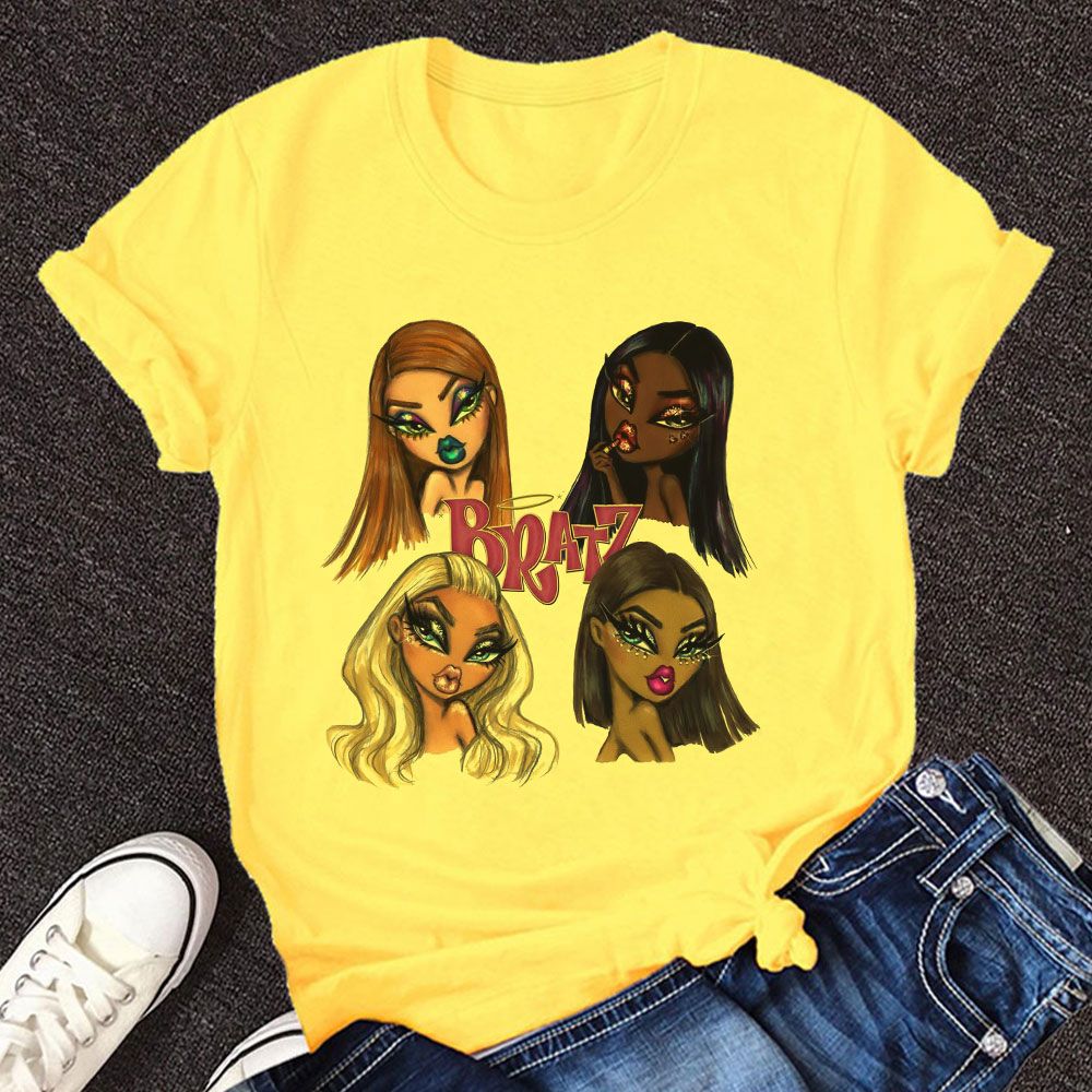 Bratz Cool Girl Women T Shirt 2021 Harajuku Casual Oversized Tshirt Punk HipHop Female T-shirts Short Sleeve Streetwear Tops Tee