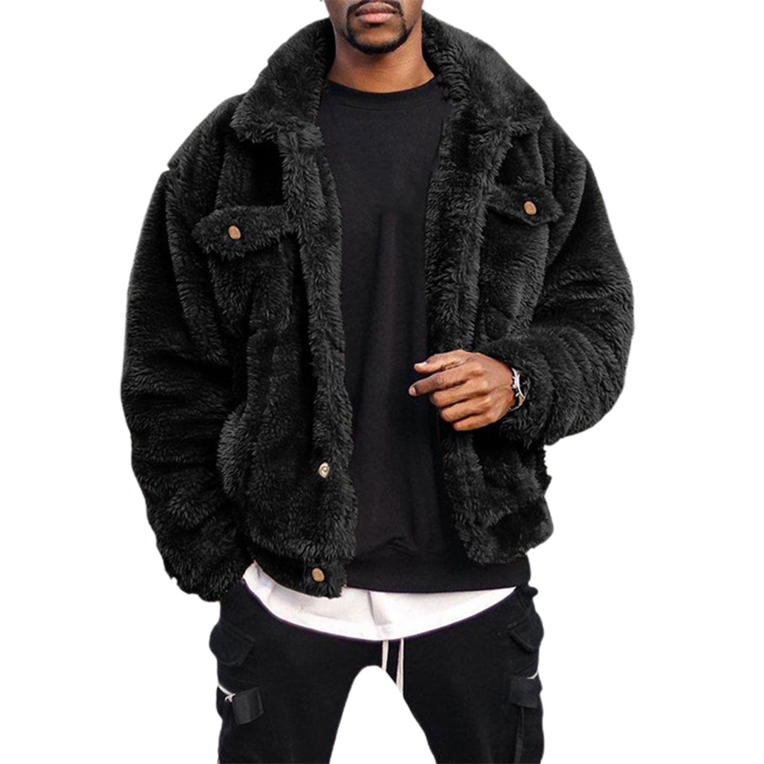 Winter Coat Warm Fluffy Men Jacket