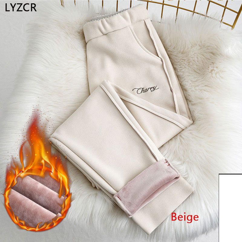 Woolen Women Winter Pants Warm Vintage Autumn en Feleece Trousers Harem Pants For Women Velvet Pants Capris