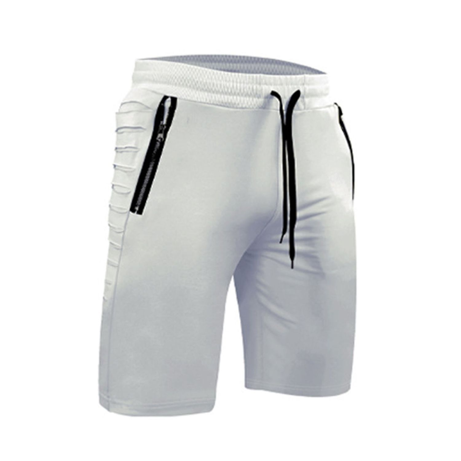 Sports Shorts Solid Color Loose Men Zipper Pockets Drawstring Shorts for Daily Wear