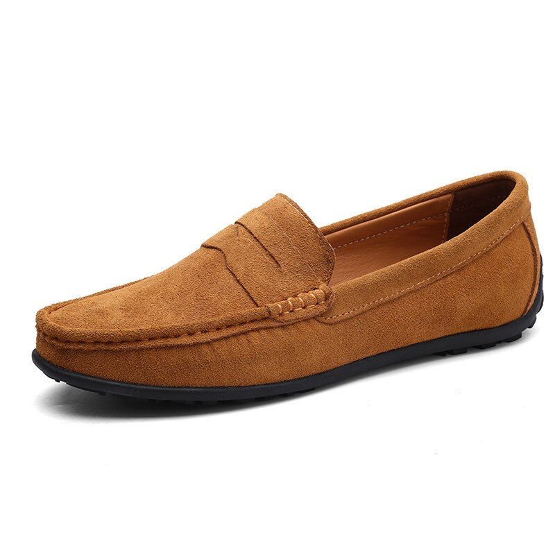 Luxury Italian  Casual Shoes Men Suede leather Moccasins For Men Penny Loafers 2021 Slip On Men Shoes Plus Size Skor