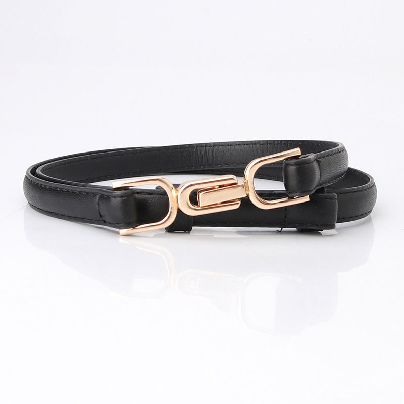 Loldeal 1.4x100cm Cool Belt Women's A Pair Of  Buckles Adjustable Thin Belt Korean Fashion Simple Dress Decorative Small Belt