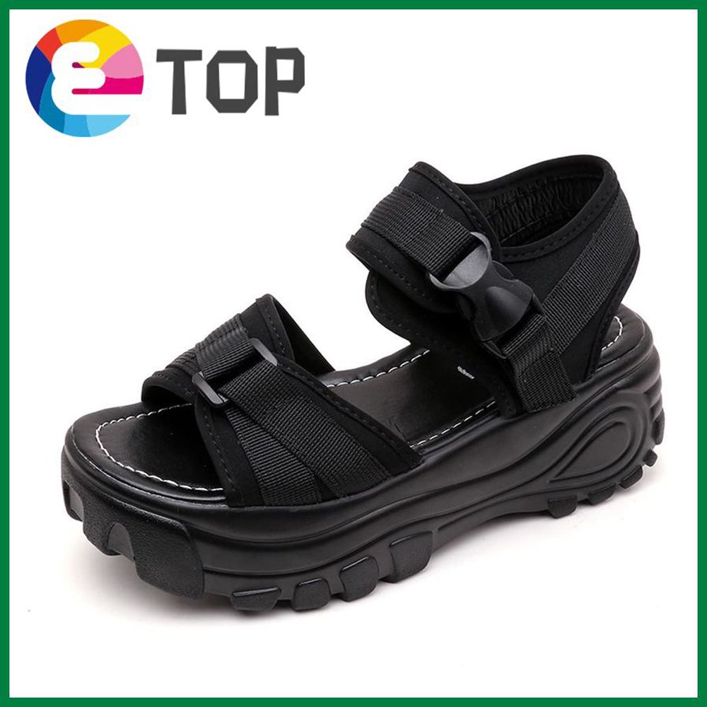 Women Fashion Casual Flock Slip-On Thick Platform Sport Sneakers Wedges Shoes