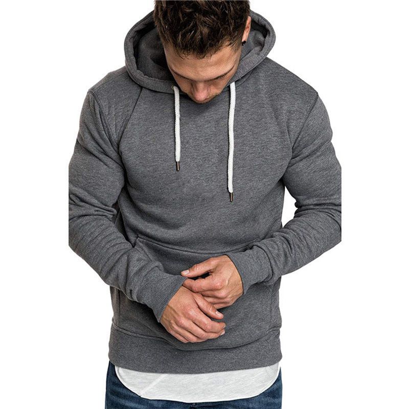 Fashion Pink Men Hoodies  Hop Streetwear Casual Hoodies Sweatshirts Elasticity Solid Color Fleece Thick Warm Threaded cuffs