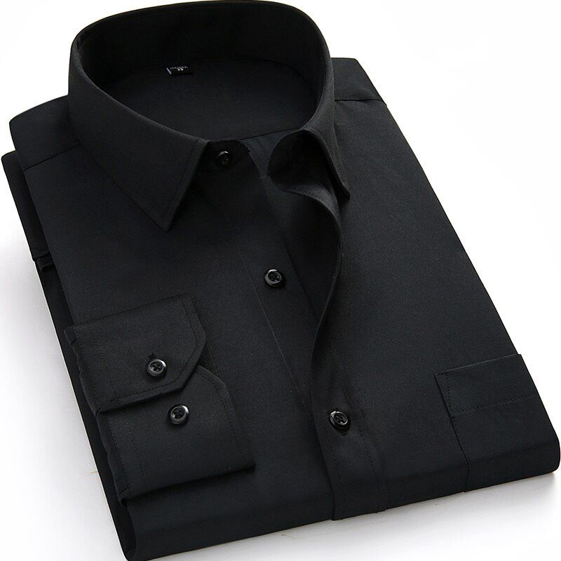men shirts 2020 Brand casual Solid/striped Social Dress shirt white black Slim fit Wedding/business Classic camisas 8XL 7XL 6XL