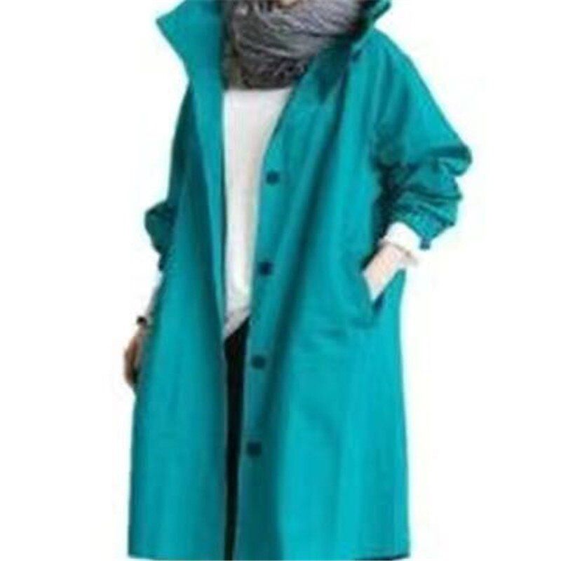 Trench Coat Oversized Women Windbreaker Mid-Length Coat Spring Autumn Korean Loose Female Hooded Outerwear Lining 36