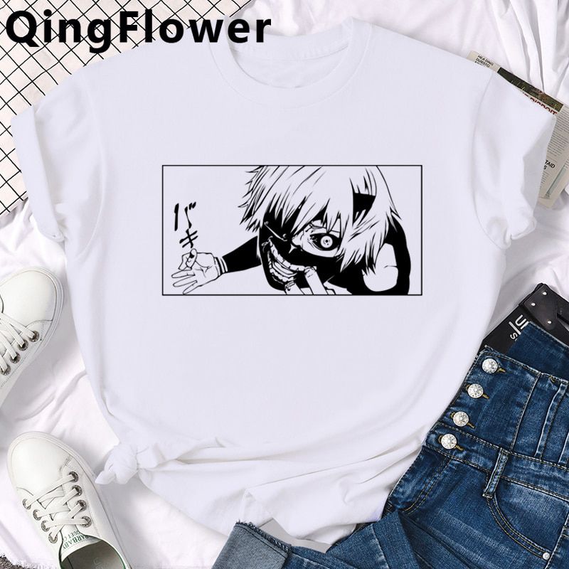 Japanese Anime Tokyo Ghoul Graphic T Shirt Men Cool Manga Kaneki Ken T-shirt Summer Casual 90s Tshirt  Hop Top Tees Male