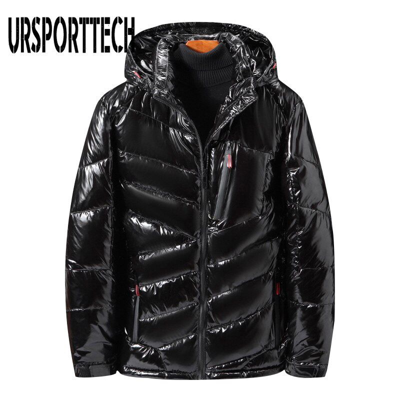 Bright Leather Winter Jacket Men Parka Waterproof Thicken Warm Stand Collar Outwear Coat Plus Size 4XL-9XL