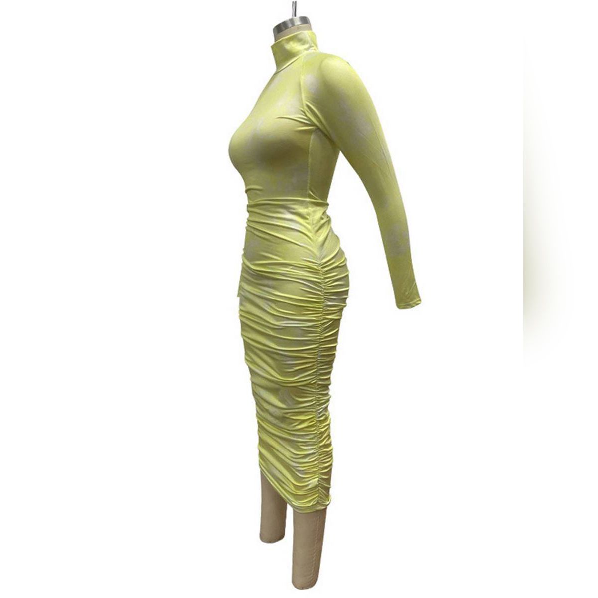 Women's Dress, Fashionable Pattern Long Outfit, Bodycon Long Sleeve Turtleneck  Dress for Cocktail Parties, Bars, Night Club