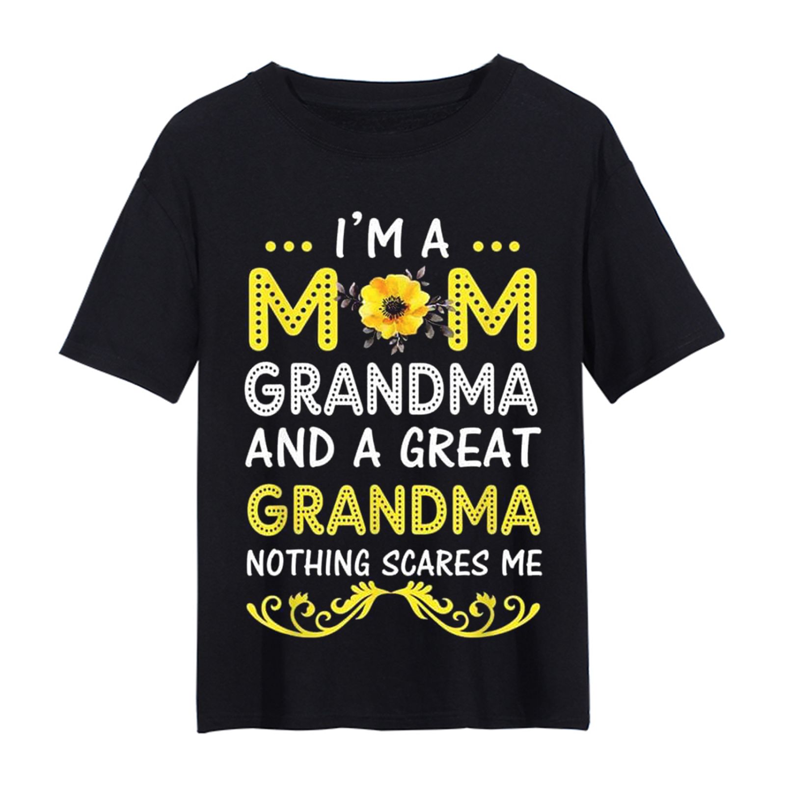 Women Pullover T-shirt Lightweight O-neck Mother Day Tee Top