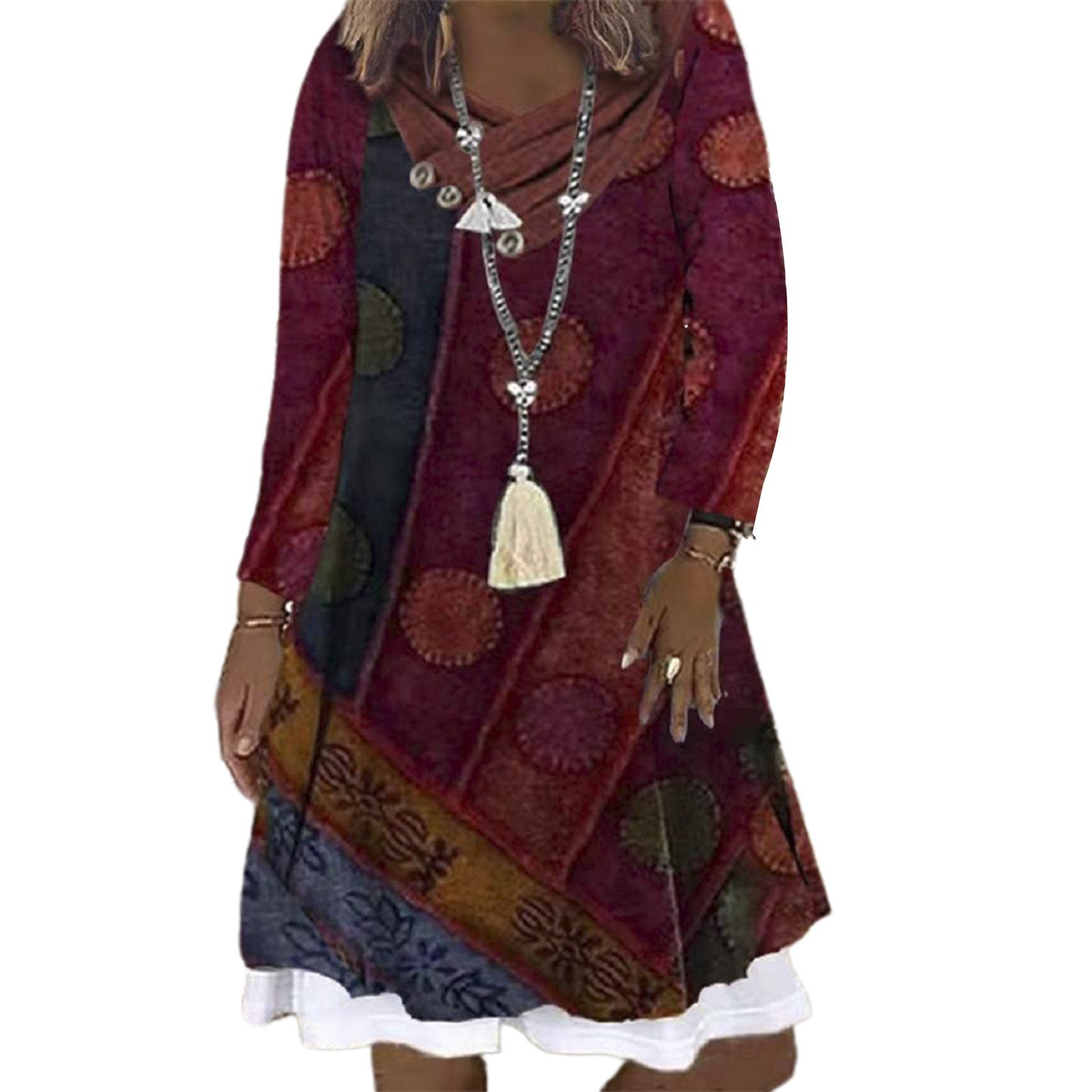 ni Dress Digital Print Loose-fitting Elegantni Dress