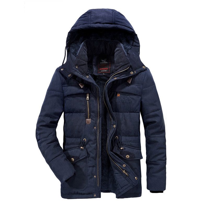 Casual Parker Coat Casual Thick Men's Winter Collar Thick Hooded Jacket Fashion Plus Size Jacket Down Jacket 8XL