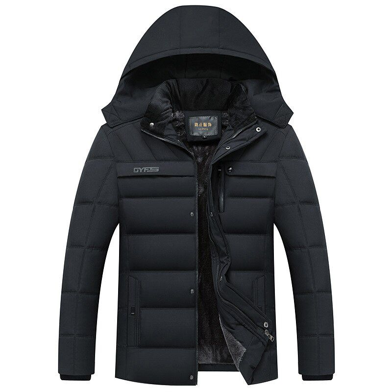 Fashion Hooded Winter Coat Men Thick Warm Mens Winter Jacket Windproof Gift For Father Husband Parka