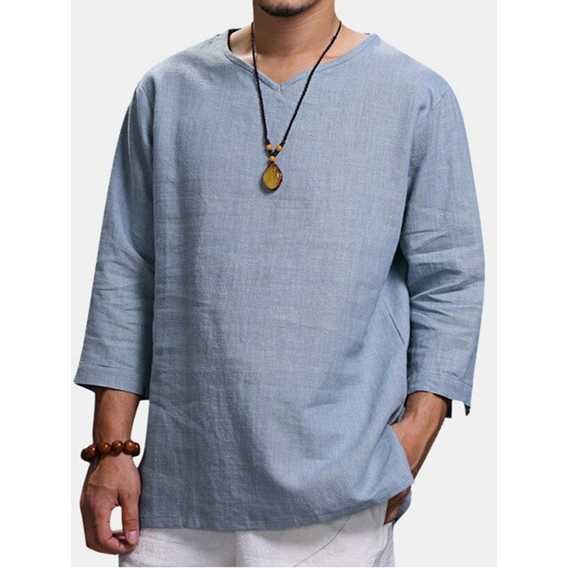 European American New Men's Clothing Linen Shirts Men's 2020  Hot Style Casual Loose Camisas Para Hombre
