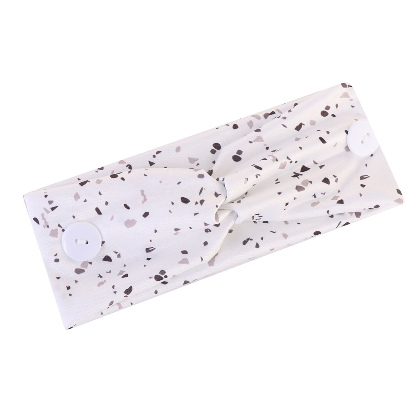 Headband Good Elasticity Sweat Absorption Strong Two Buttons Hair Head band for Jogging